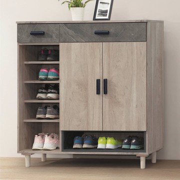 文創集 路卡夫4尺二門二抽玄關鞋櫃-120x40x120cm免組