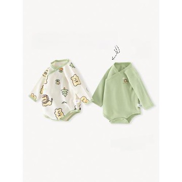 新生嬰兒純棉無骨長袖包屁衣寶寶連體衣春秋打底衣三角哈衣爬服