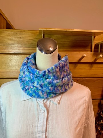 圍脖。圍巾。編織。油畫/繡球花園。輕柔空氣感。不刺癢、柔軟