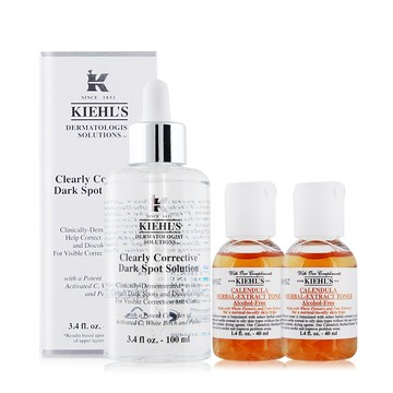 KIEHL’S 契爾氏 激光極淨白淡斑精華(100ml)-贈金盞花化妝水(40ml)X2-國際航空版