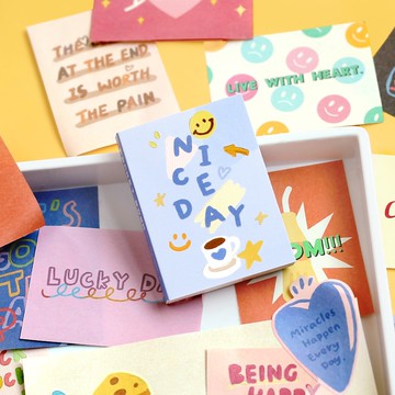 🍋檸檬青🍋 新款現貨特價售完無補零碎快樂系列6款100張入卡通ins風無粘性迷你素材本手帳裝飾拼貼素材