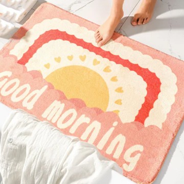 喬木居家 彩虹造型仿羊絨浴室地墊  40 x 60cm  早安彩虹 方形  1個