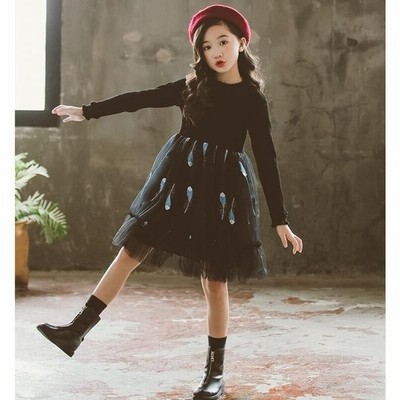 秋冬用 子供服 フォーマル発表会ドレス キッズ子どもワンピース 長袖ワンピ ピアノ 発表会 韓国子供服 卒園式 結婚式 黒 通販 Lineポイント最大get Lineショッピング