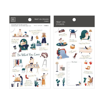 【Print-On Stickers 轉印貼紙】no.80.享受生活 | 微型世界系列