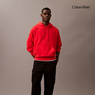 【Calvin Klein】 CK 紋理感毛衣_紅色