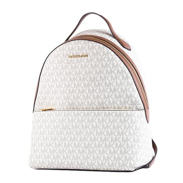 MICHAEL KORS SHEILA 緹花LOGO防刮後背包-香草白/中