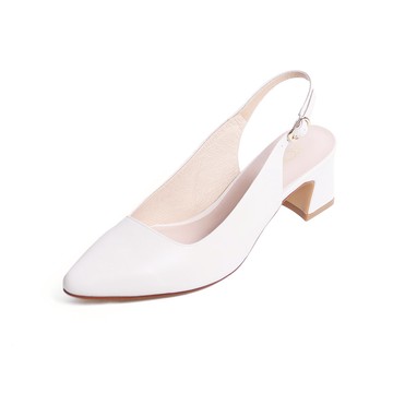 KOKKO簡約百搭柔軟綿羊皮後拉帶包鞋白色