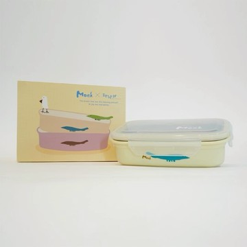 寶貝的百變餐盒【Moek X Jesper】雙層抗菌可微波不鏽鋼餐盒 (共2色可選) 兒童餐具 吃飯 副食品 點心 便當 雙盒雙用 輕便好清潔