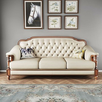 免運/公司貨 沙發 美式沙發 沙發組 美式經典套件真皮沙發 |青藤人家E0級環保桃花心木框架|180mm坐墊 可開發票 全館五折 工廠現貨直銷 新品特價 z1103