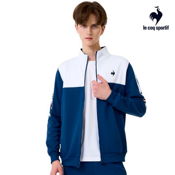【LE COQ SPORTIF 法國公雞】男款洋洲藍色吸濕排汗立領外套LWW61061