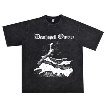 法國黑金屬搖滾DeathspellOmega樂隊水洗做舊T恤短袖寬松男女純棉