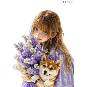 【4 月新品 3】07-120-0032 人物貼紙 春日少女與動物