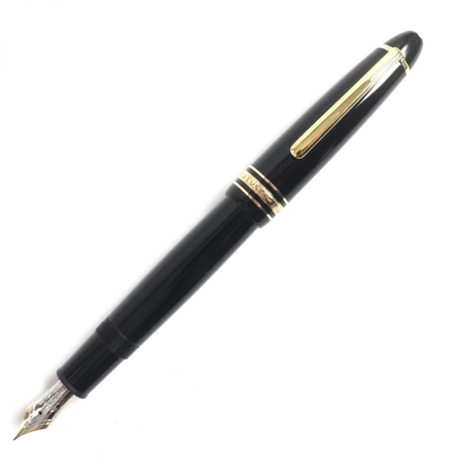 極美品▼MONTBLANC モンブラン マイスターシュテュック ル・グラン ペン先14K ホワイトスター 万年筆 ブラック×ゴールド EFニブ ドイツ製