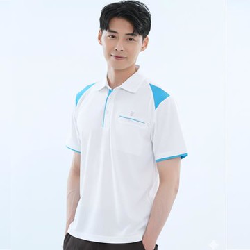 【遊遍天下】男款抗UV吸濕排汗機能POLO衫GS1043白色 (M-5L大尺碼)