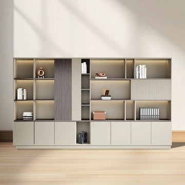 辦公櫥櫃 辦公室書櫃老板背景櫃文件櫃子木質資料櫃收納櫃儲物櫃靠墻落地櫃S070快速出貨