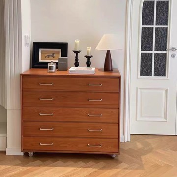 免運 可開票 超低價 中古風復古五斗櫃家用餐邊櫃沙發邊櫃實木抽屜收納櫃儲物櫃臥室 快速發貨