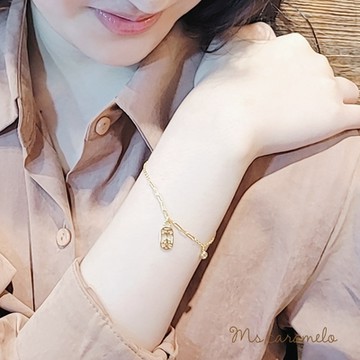 【焦糖小姐 Ms caramelo】925純銀 鋯石手鍊 平安 祝褔手鍊