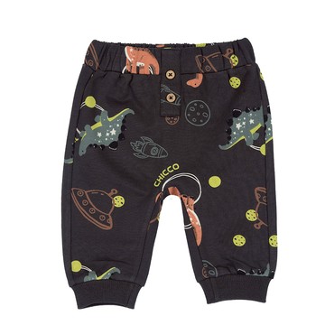 星際恐龍-滿版印花束口長褲