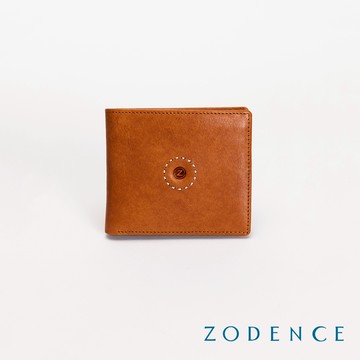 ZODENCE SAXON義大利植鞣革7卡證件窗短夾 駝