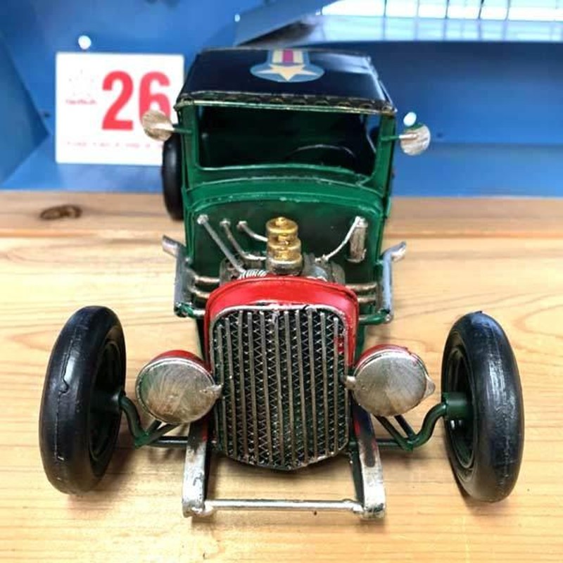 ヴィンテージ ホットロッド カー GREEN HOT ROD ブリキ ミニカー 