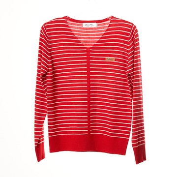 CLL巧玲瓏 細條紋V領簡約上衣 0003108