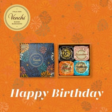 【Venchi】生日快樂｜默勒奇境｜綜合魚子方迷你禮盒(4入)｜🚚快速出貨