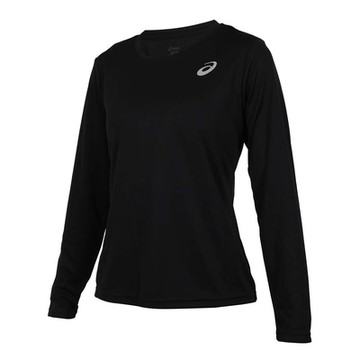 ASICS 女長袖T恤-吸濕排汗 運動 上衣 休閒 2012D333-001 黑銀