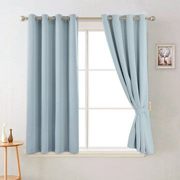 comet Home 打孔遮光隔熱窗簾 + 窗簾繩 2組  170 x 145cm  薄荷綠