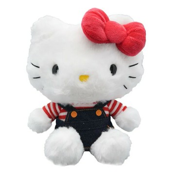 【震撼精品百貨】Hello Kitty 凱蒂貓~日本SANRIO三麗鷗 KITTY8吋絨毛玩偶娃娃-單寧吊帶裙*16133