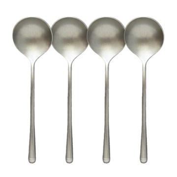 JUST HOME 復古304不鏽鋼甜品匙 7289-06B-1  霧面銀色  4個