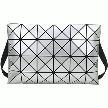 ISSEY MIYAKE 三宅一生 BAOBAO LUCENT 6X4 亮面大格幾何斜背包(銀色)