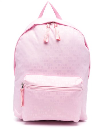 MSGM - logo-print zip-up backpack - men - Polyamide/Polyester - One Size - Pink