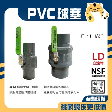 🚚蝦店隔日速達🔥立達 PVC 球塞凡而 球塞 可調式 高耐壓 鋼珠球閥 球閥 大流量 不鏽鋼把手 1/2"~1-1/2