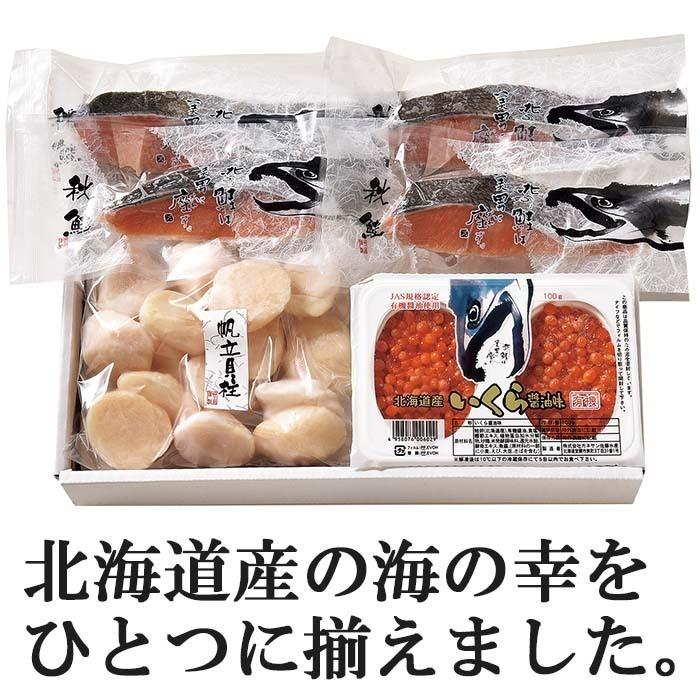 北海道 海鮮 北海海鮮セットA  秋鮭切身 さけ ほたて貝柱 いくら醤油漬け 詰め合わせ お取り寄せ 海産物 ギフト 冷凍