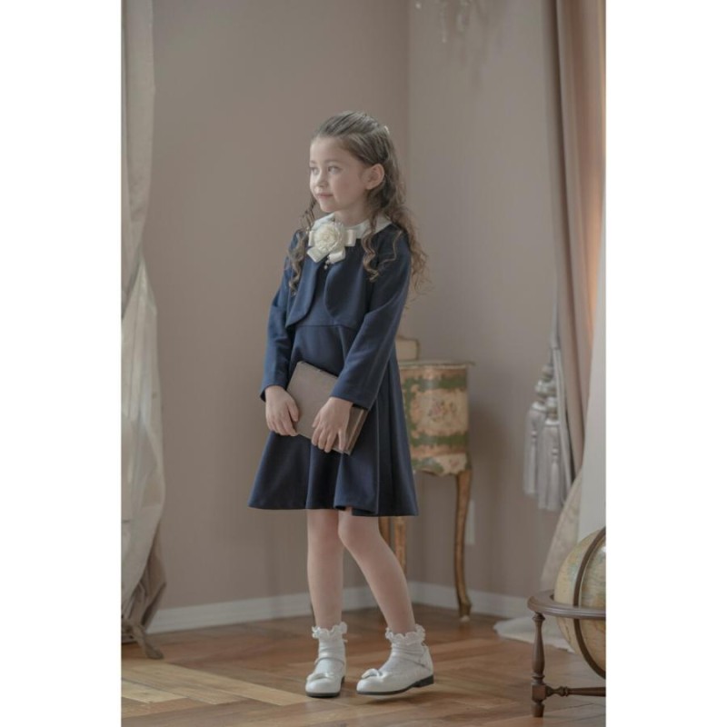 最終値下セール 入学式 子供服 女 スーツ お花リボンコサージュ付き  