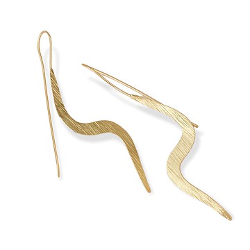 雷霆長耳墜手工極簡風格鍍金純銀