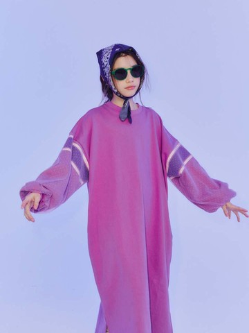 Standard Fit Rayon One-Piece Dress [PURPLE]
