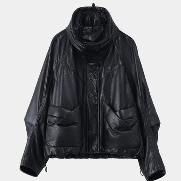 [巴黎精品] 現貨+預購 真羊皮白鵝絨羽絨皮衣秋冬外套寬鬆休閒女裝-大翻領短款女外套3色n1ml6