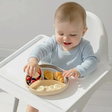 【安琪兒婦嬰百貨】CYD TERRA 3 LITTLE BUDDY 三隻小嘟成長餐盤 (好奇粉)