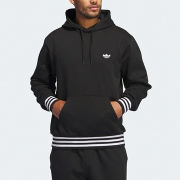 ADIDAS 帽T SHMOOFOIL 黑 條紋 連帽 長袖 上衣 男 IX9011