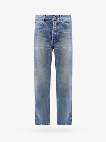 Cotton jeans with back leather detail - CELINE - gender_Man