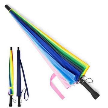 結實手動大號加固防曬長柄雨傘彩色大直桿男士雨傘擋雨大號加固