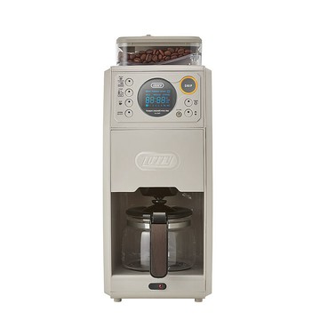 【日本 TOFFY】Premium全自動錐形研磨咖啡機(灰杏白/質感黑) K-CM9灰杏白