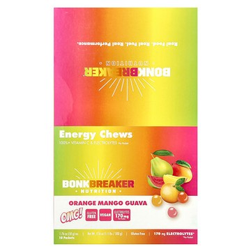 Bonk Breaker, 能量咀嚼片，橙子芒果番石榴味，10 包，每包 1.76 盎司（50 克）