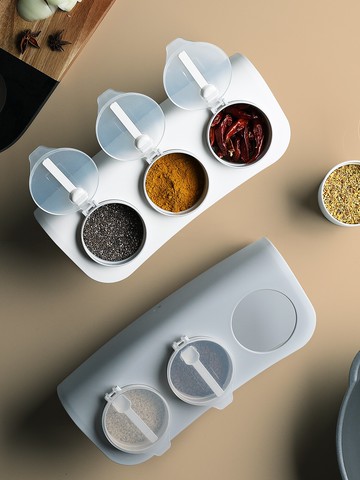 日式家用調料盒廚房用品調味罐佐料盒鹽糖味精儲料罐子儲料收納盒