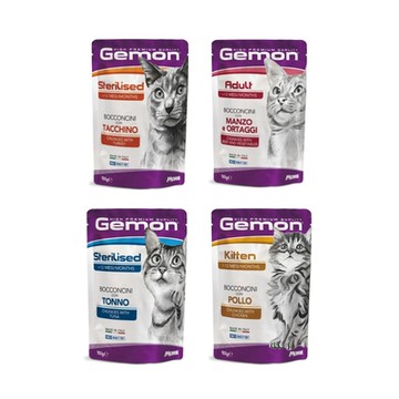 Gemon義大利啟蒙主食貓餐包 100g x 48入組(購買第二件贈送寵喵樂-貓草玩具x1包)