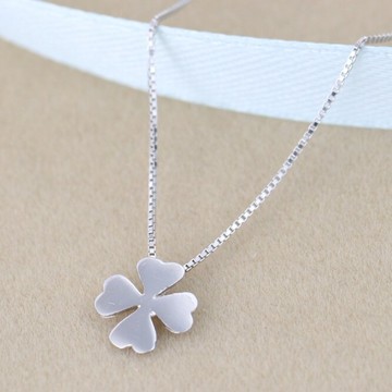 925純銀項鍊 四葉草吊墜-簡約清新文藝百搭生日情人節禮物女飾品73jb22【獨家進口】【米蘭精品】