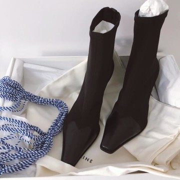 2025秋冬新款高跟襪靴女短靴網紅細跟彈力靴女瘦瘦靴中筒馬丁靴女