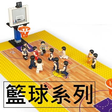樂積木【當日出貨】第三方 籃球框 籃球底板 湖人 NBA 積木 人偶 JT025 抽抽樂 籃球 運動 美國 場景 球場