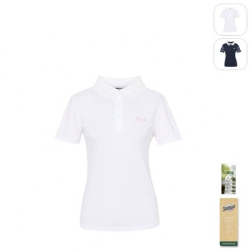 【FILA】女性 Golf 高爾夫 吸濕排汗 短袖POLO衫-白色 5POZ-2127-WT